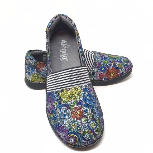 Alegria Glee Hippie Chic Clogs Womens Size 36 6-6.5 Floral Flower Slip On Career - Picture 9 of 12